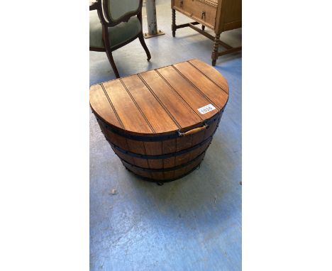  Sale Item:    HALF BARREL LOG BOX   Vat Status:   No Vat   Buyers Premium:  This lot is subject to a Buyers Premium of 15% +