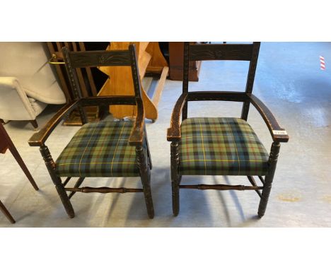  Sale Item:    2 TARTAN CHAIRS (AF)   Vat Status:   No Vat   Buyers Premium:  This lot is subject to a Buyers Premium of 15% 