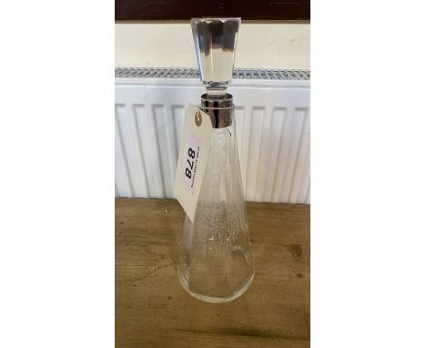  Sale Item:    SILVER COLLARED DECANTER- GLASS CLOUDED  Vat Status:   No Vat   Buyers Premium:  This lot is subject to a Buye