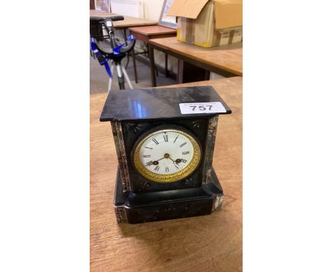  Sale Item:    SMALL BLACK SLATE CLOCK   Vat Status:   No Vat   Buyers Premium:  This lot is subject to a Buyers Premium of 1