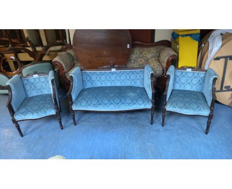  Sale Item:    3 PCE BLUE PALOUR SUITE (AF)   Vat Status:   No Vat   Buyers Premium:  This lot is subject to a Buyers Premium