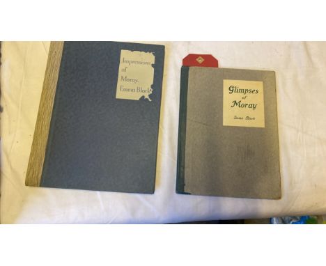  Sale Item:    2 BOOKS EMMA BLACK IMPRESSIONS OF MORAY &amp; GLIMPSES (AF)  Vat Status:   No Vat   Buyers Premium:  This lot 