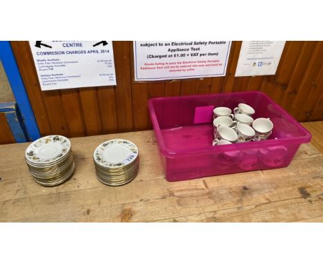  Sale Item:    54 PCS ROYAL DOULTON LARCHMONT TEA CHINA- 1 CUP CHIPPED (AF)  Vat Status:   No Vat   Buyers Premium:  This lot