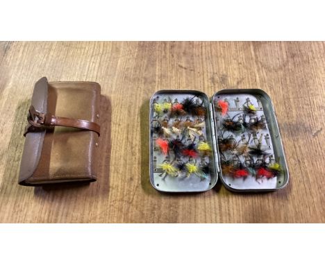  Sale Item:    LEATHER FLY WALLET &amp; ALUMINIUM BOX FLIES  Vat Status:   No Vat   Buyers Premium:  This lot is subject to a