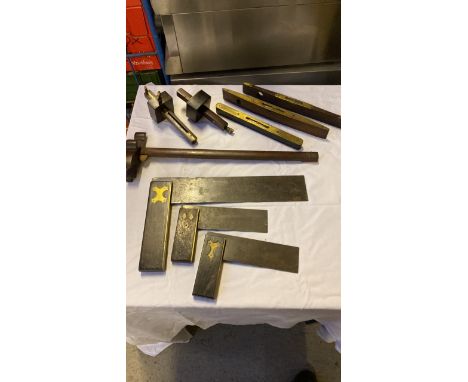 Sale Item:    BOX SET SQUARES SPIRIT LEVELS ETC  Vat Status:   No Vat   Buyers Premium:  This lot is subject to a Buyers Pre