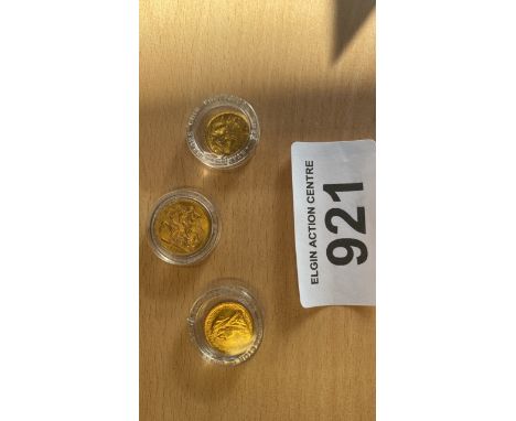  Sale Item:    3 SOVEREIGNS-1 FULL 1928 &amp; 2 HALF- 1901 &amp; 1912  Vat Status:   No Vat   Buyers Premium:  This lot is su