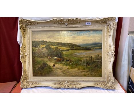  Sale Item:    OIL PAINTING CATTLE C FRANCE   Vat Status:   No Vat   Buyers Premium:  This lot is subject to a Buyers Premium