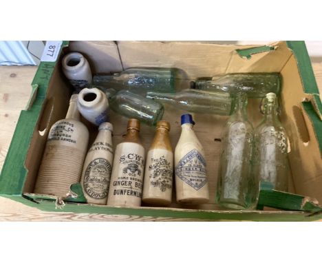  Sale Item:    BOX GLASS &amp; STONE BOTTLES (AF)   Vat Status:   No Vat   Buyers Premium:  This lot is subject to a Buyers P