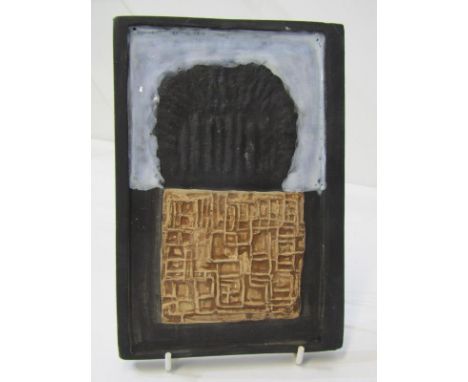 TROIKA PLAQUE, rectangular leaf decorated wall plaque, Maze design, with early trident mark, 19cm heightLot 325: An early pla