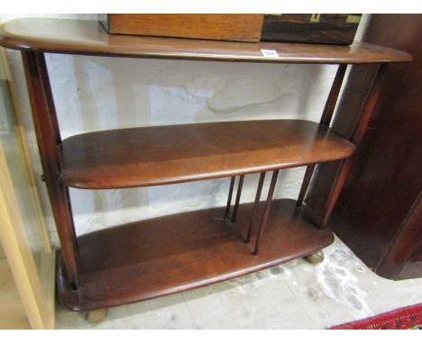 ERCOL, dark elm 3 tier trolley, 89cm height 682 - general signs of use, mainly to top shelf as images