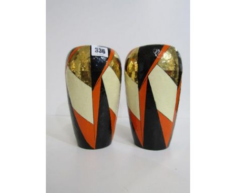 ART DECO, pair of Maddock "Royal Ivory - Sunset ware" vases 21cm height Lot 336: One with small area of possilbe retouching t