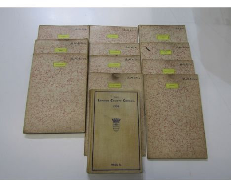 LONDON VINTAGE MAPS, collection of 11 vintage fold out maps on linen, of London Boroughs, together with "London County Counci