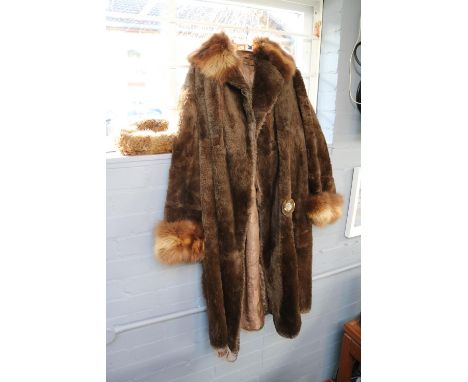 Ladies Vintage Fur coat and a matched Fur Hat 