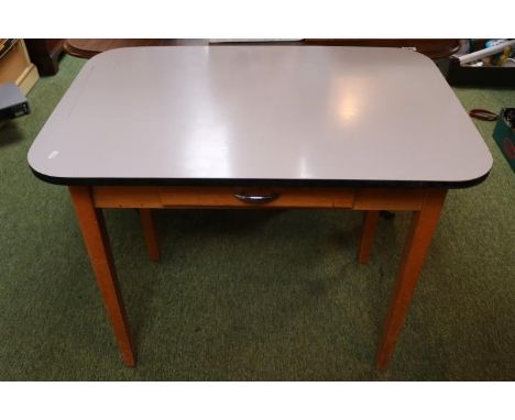 Vintage Melamine Guildform topped kitchen table on Beech base 