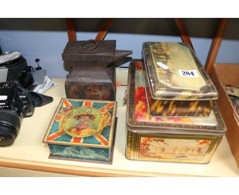 Vintage Biscuit Tins to include Macfarlane Lang &amp; Co of Glasgow Anvil, Carr &amp; Co etc.