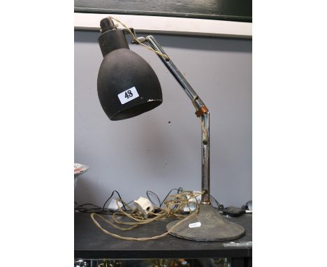 Pifco 1940s Desk Lamp with black shade and Chrome adjustable stem 