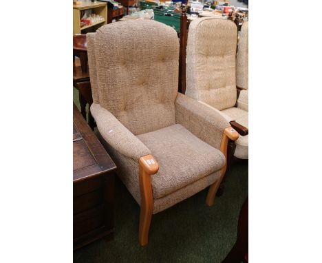 Modern Upholstered upright Elbow with button back 