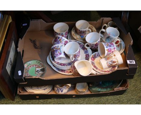 2 Boxes of assorted Ceramics to include Elizabethan Portebello 2 Tea service 
