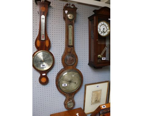 Georgian Mahogany Barometer with silvered dial 