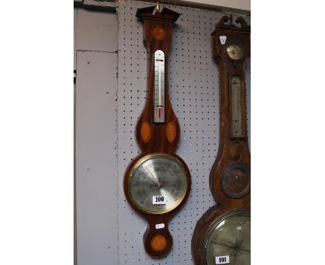 Comitti of London Mahogany inlaid barometer 
