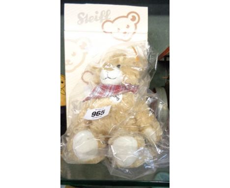 A modern Steiff Luise 20 teddy bear model number 022982 with original tags and Steiff retailer's box