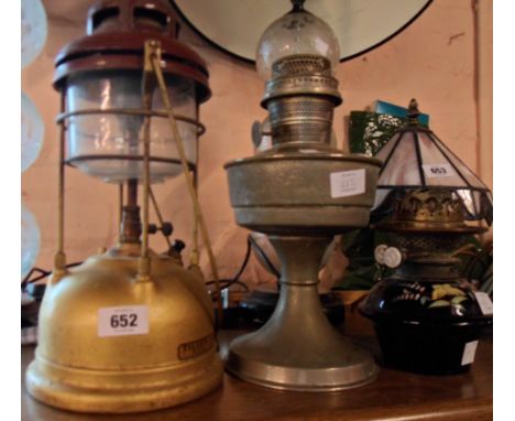 A vintage Tilley lamp model X246 - sold with two other lamps