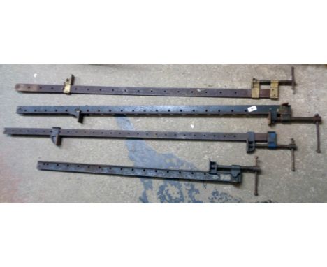 Four large sash clamps
