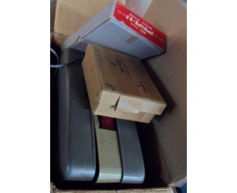A vintage Muray Portay 8 8mm cine film editor, a Boots Model One Ten cine camera and boxed cine film editing equipment  