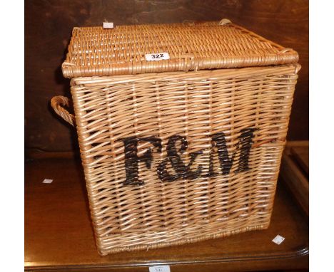 A Fortnum &amp; Mason wicker picnic hamper - sold with a wicker basket