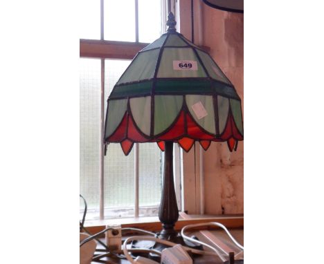 A handmade Tiffany style table lamp