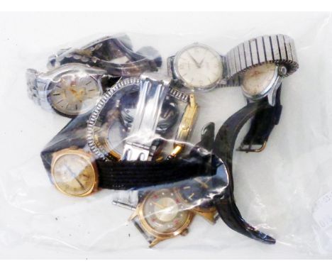 A collection of assorted vintage gentlemen's wristwatches - various makers and condition