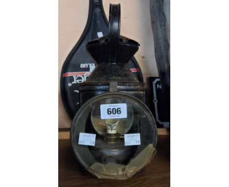 A railway signal lamp