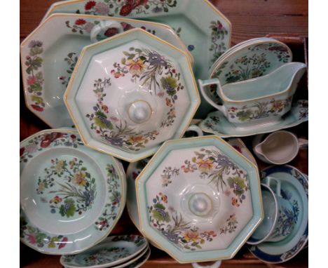 A quantity of Adams Calyx ware Ming Jade pattern part dinner service