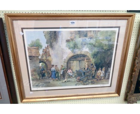 E. R. Sturgeon: a gilt framed limited edition coloured print entitled The Tinkerman - signed in pencil to the margin, numbere