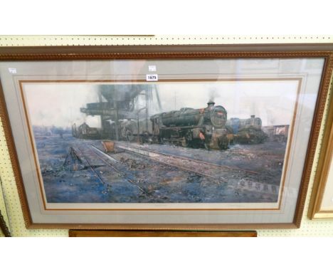 David Shepherd: a gilt framed signed limited edition coloured print entitled "Black Five Country" - 614/850 and bearing FATG 