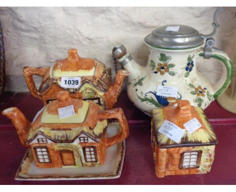 A Price Kensington Cottage ware large teapot, sucrier, etc.