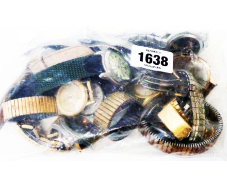 A collection of assorted vintage and later gentlemen's wristwatches - various makers and condition