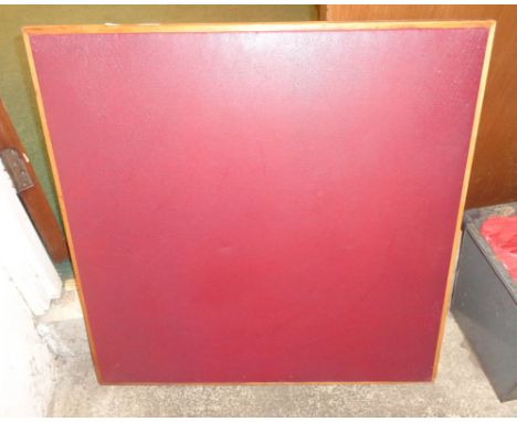 A vintage Vono floding card table, with&nbsp; red rexine top