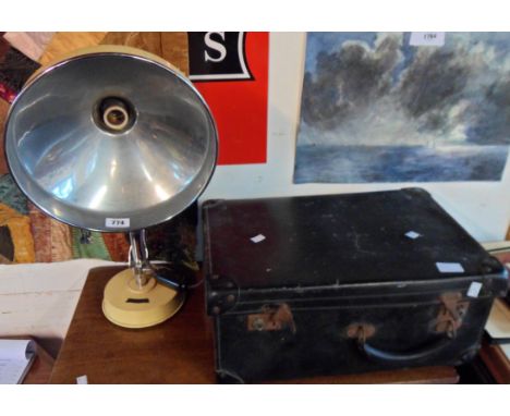 A 1930`s cased "Heala" medical heat lamp with two elements and instructions