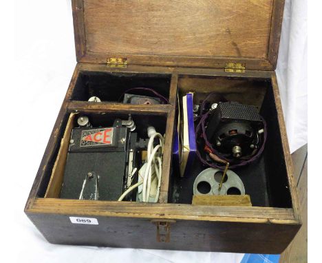 A cased vintage Pathescope Ace 9.5mm projector