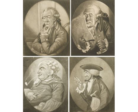 After Robert Dighton (British 1752–1814): 'I Vont Take a Farden Less', 'A Lame Duck', 'A Sour Dog', 'What a Glorious Speech!'