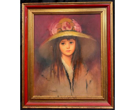 G. Pizzuti,'A single Tear - Portrait of a young girl',signed, oil on canvas, 64cm x 53cm. 