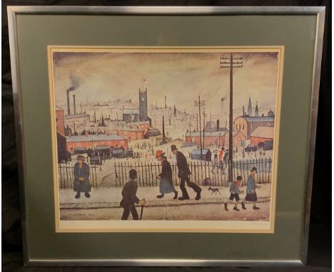 L S Lowry RBA RA (1887-1986) View of A Town, limited edition print, signed in pencil to margin, with BKF embossed seal, origi