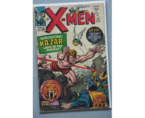 X-Men No. 10 Marvel Comic featuring first appearance of SA Ka-Zar in VG+ condition. (1)