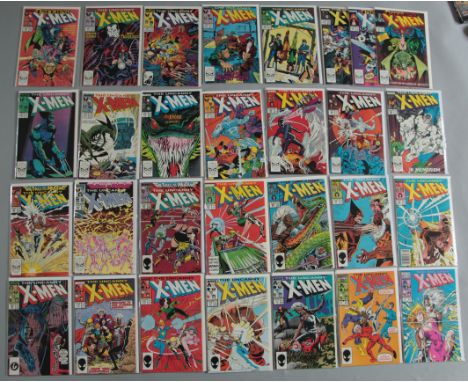 29 X-Men Marvel comics nos 214 - 242 inclusive featuring the first appearance of Mr Sinister (221) and Wolverine V. Sabretoot