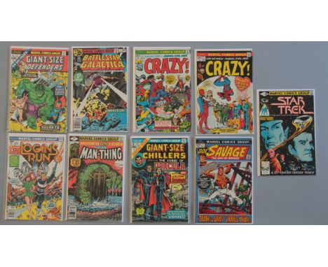 Collection of 9 mostly first issue comics to include; Logan's Run 1, Man-Thing 1, Giant-Size Chillers 1, Doc Savage 1, Giant-