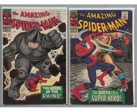 Amazing Spider-Man No 41 & 42, Spider-man fights the Rhino who appears for the first time in No. 41, Mary Jane Watson's face 