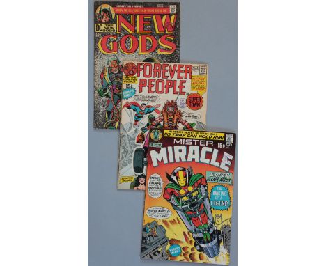 DC comics featuring Jack Kirby artwork - Mister Miracle #1, 2, 3, 4, 5, 11, 13 & 25, plus The Forever People #1, 2, 3, 5, 6 &