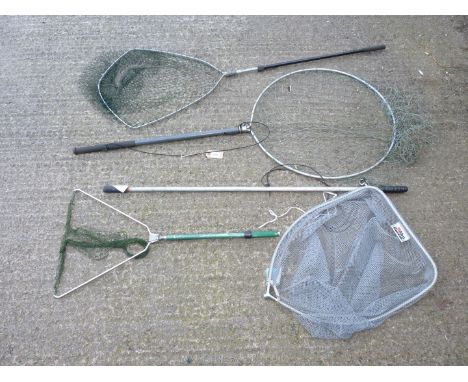 Four Fishing Nets including landing, bowl, wading stick etc