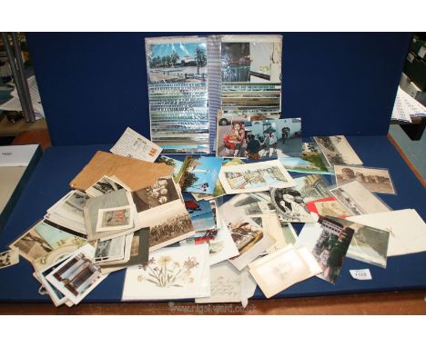 A small quantity of Postcards, greetings cards, black and white photographs, plus 'British Postman's Short History and Guide 